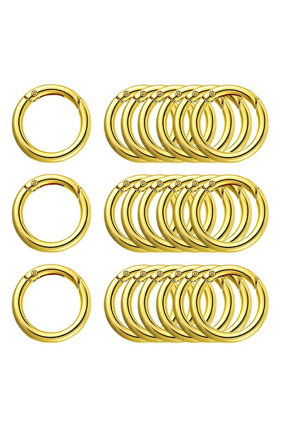 Choice 5PCS Golden 5/10/20/40/60/100Pcs Metal Spring 1 Inch O Rings Clip Keyc...