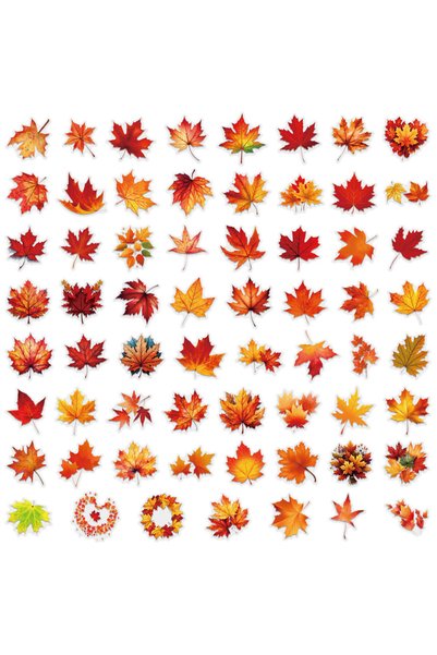 Choice 60PCS 60 Pieces Transparent Maple Leaf Sticker Pack - Waterproof Trans...