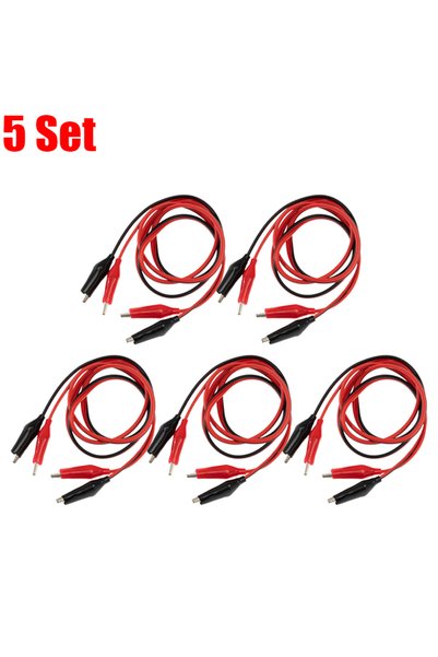 Choice1 5 Sets 1-20Set Red Black Alligator Clips DIY Test Leads Double-ended ...
