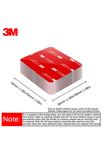 Choice7 3M 50mm-1.96in Square10pcs 3M Strong Double-Sided Adhesive Tape - Fix...