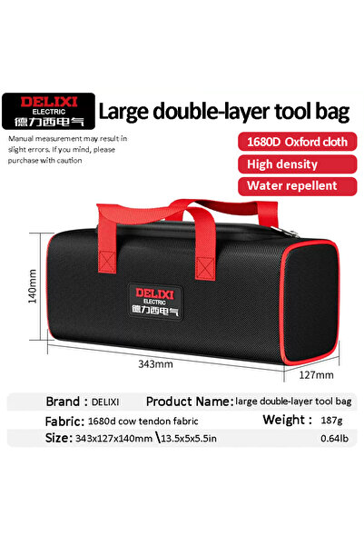 Choice3 Large double layer DELIXI ELECTRIC Tool Bag Oxford Cloth Portable Sto...