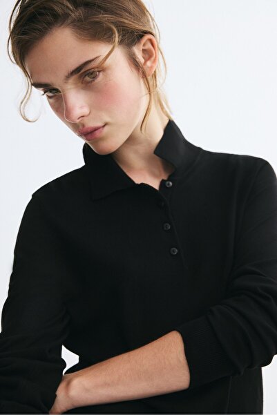 H&M İnce Triko Polo Üst