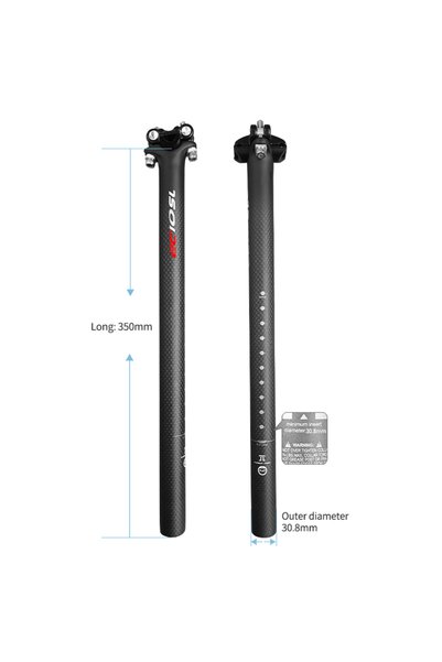 Choice 30.8X350 Matte Bicycle Seatpost Carbon 27.2/30.8/31.6*350/400mm Mounta...
