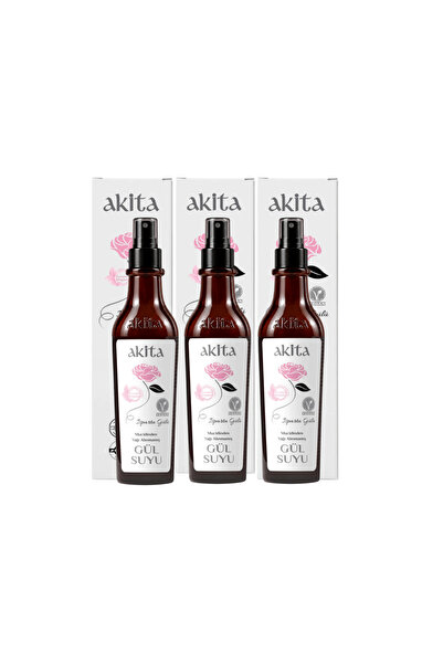 Akita Doğal Yağı Alınmamış Gül Suyu 3x250 mL
