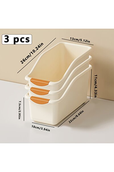 Choice 3pcs Orange 1/3pcs Multi-Functional Storage Box Set - Curved Space-Sav...