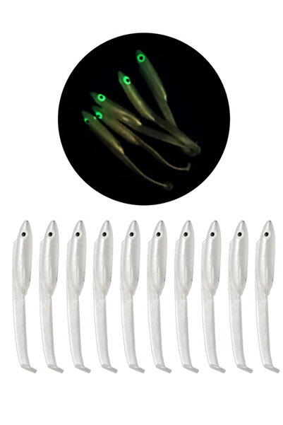 Choice 10pieces white MrLurion 6cm 0.7g 10pieces lifelike fishing eel soft lu...
