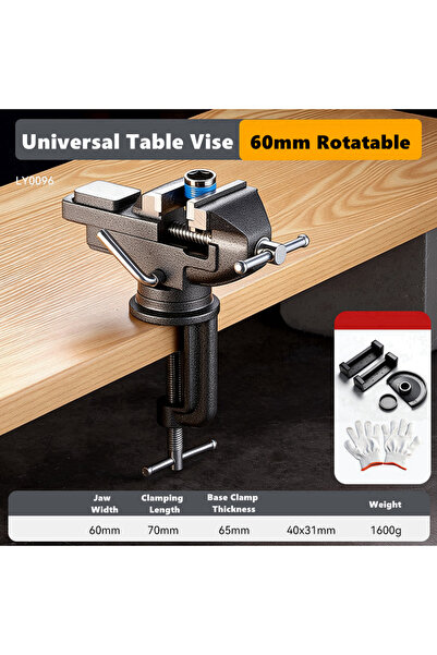 choice2 60mm Professional Vise Table, 360° Rotation Work Clamp-On Vise Holder...