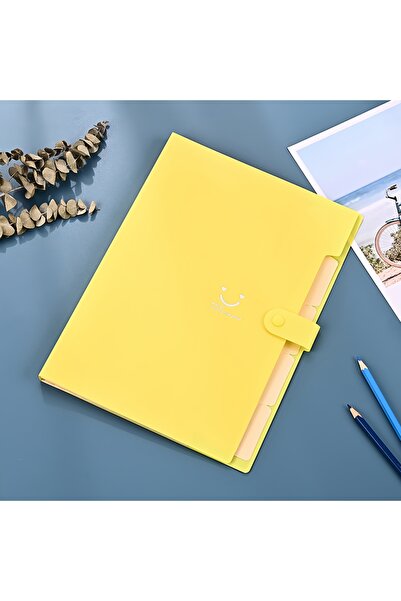Choice YELLOW A4 Multi-Layer Folder File Bag Candy Color Five Grid Organ Bags...