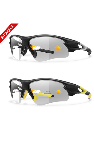 Choice1 WN10-11 2 Packs Photochromic Sunglasses for Men Women Outdoor Sports ...