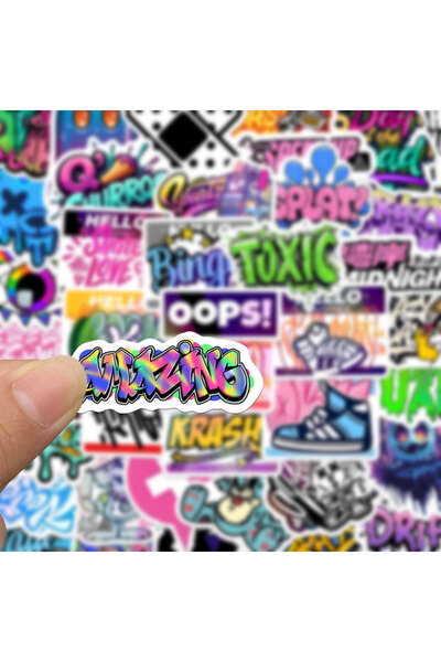 Choice 50Pcs 50Pcs Street Art Stickers, Laser Graffiti Stickers, Trendy Graff...