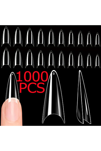 Choice Silver 20/100/200/420/1000PCS Half Cover Soft Gel Nail Tips Medium Nai...