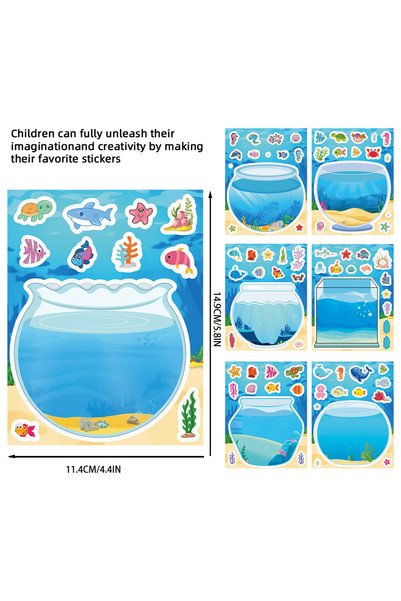Choice 8Pcs 8/16/24Pcs Fish Tank Ocean Animal Stickers, DIY Decals Marine Sti...