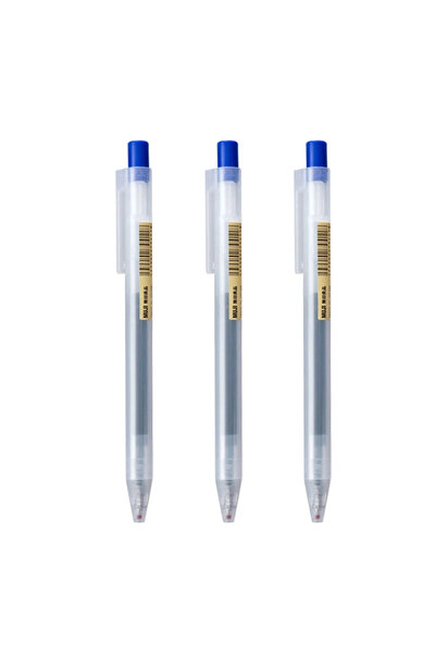 Choice 0.5mm 3 blue 0.5mm Press Gel Pen Blue/Black/Dark Blue/red Ink MUJIs Re...