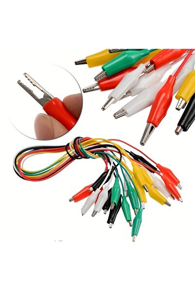 Choice مجموعة واحدة / 10 قطع من مشابك التوصيل الكهربائية على شكل تمساح، أسلاك...