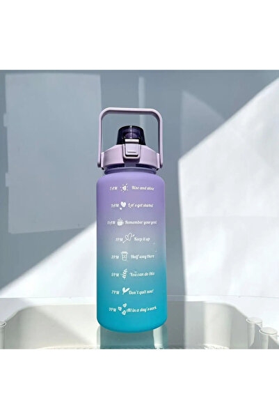 choice2 2.0L Purple 2000ml Large Capacity Plastic Water Bottle Frosted Gradie...