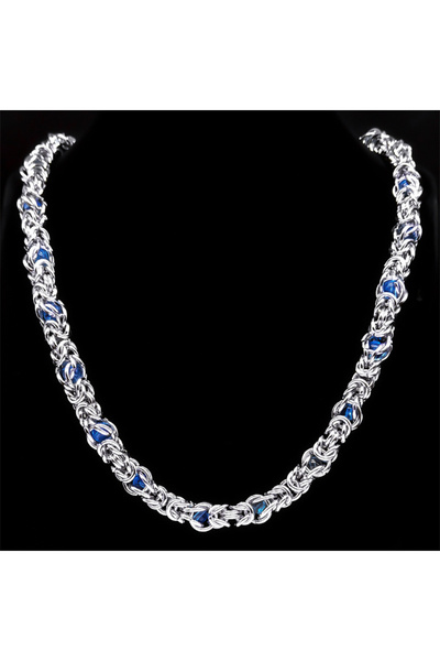 Choice 55cm SR Trendy Byzantine Link Chain for Men Boys Stainless Steel Silve...