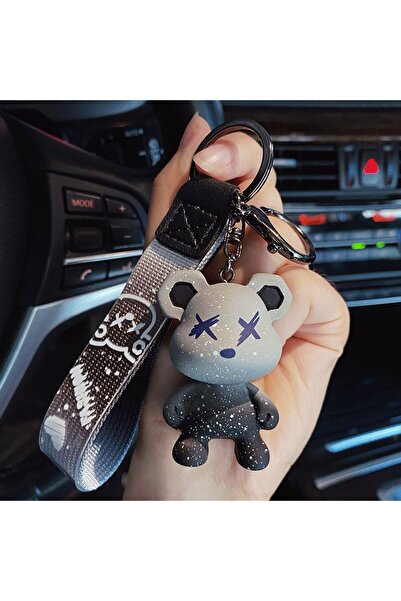 Choice black New Simple Cute Creative Trend Bear Keychain Fashion Cartoon Dol...