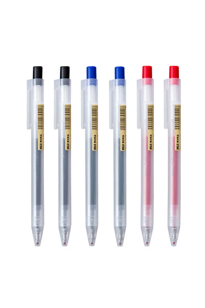 Choice20 0.5mm 6 pcs G 0.5mm Press Gel Pen Blue/Black/Dark Blue/red Ink MUJIs...