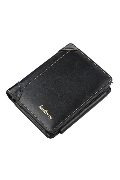 Choice black Baellerry Short Wallet for Men PU Leather Custom Embossed RfID B...
