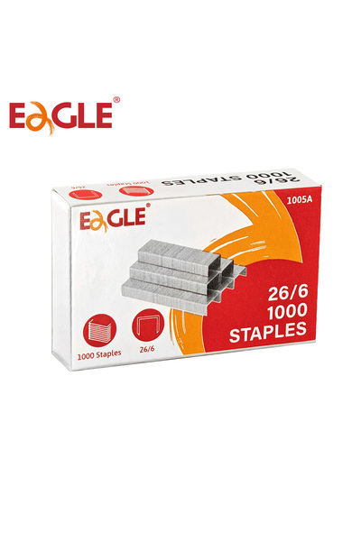 Choice Eagle No.26/6 Staples，1/4”leg，3-Box Bulk Pack，3000 Pieces Total, 1000 ...