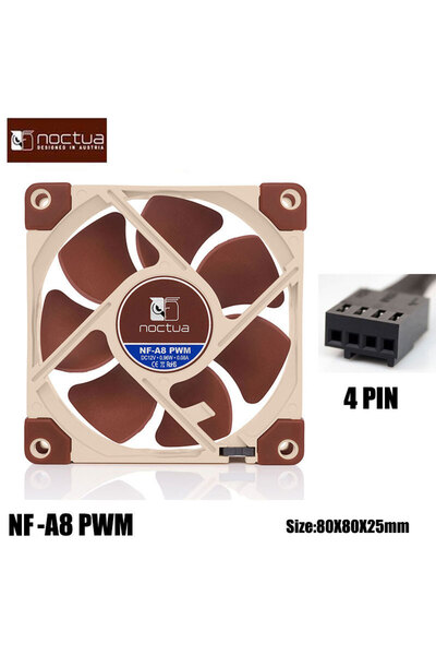 Choice1 مروحة تبريد كمبيوتر NOCTUA NF-A8 PWM بدون إضاءة RGB، لون بني، مقاس 80...