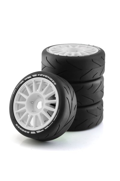 Choice 4pcs White 4pcs Rubber 1/8 RC On Road Car Tires and Wheels for 1:8 RC ...