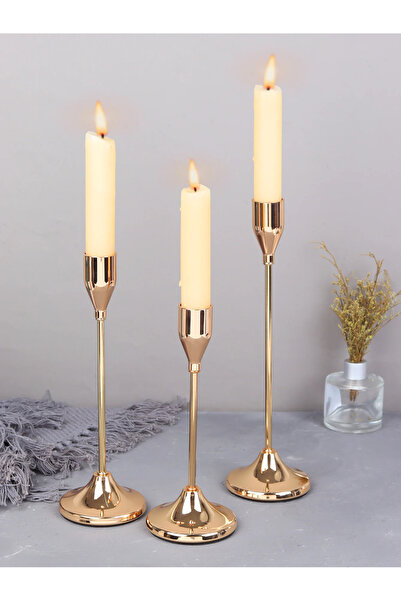 Choice1 Rose Golden-3PCS 3Pcs/Set European Style Metal Candle Holders Candles...