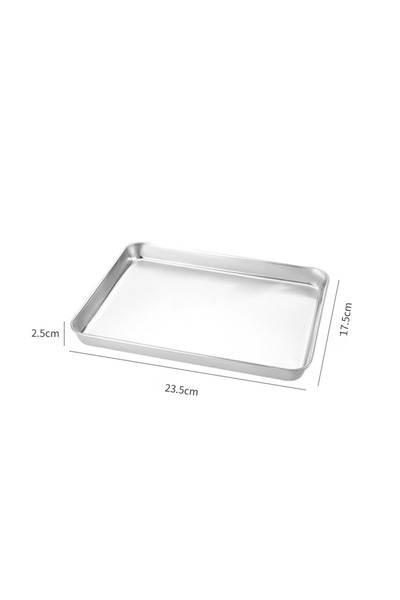 choice2 23.5cm Kitchen Rectangle Stainless Steel Food Storage Serving Trays S...