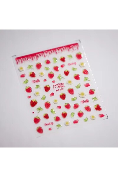 Choice 1pcs MN-327 1pcs 5D Kawaii Jelly Strawberry Cartoon Slider Adheisve Na...