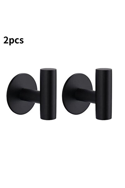 Choice16 2pcs Black A 1/2Pcs Stainless Steel Silver Wall Hanging Hook Bathroo...