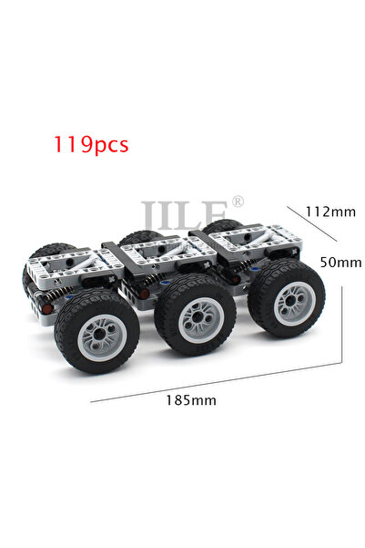 Choice 3 Axled Trailer 119pcs MOC High-Tech Car Wheels Set Building Block DIY...