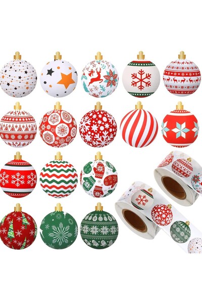 Choice1 Style B-3cm 500pcs Merry Christmas Stickers,3CM, Christmas Theme Seal...