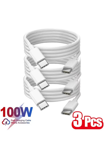 Choice5 كابل 1.5 متر 100 واط أبيض 3 قطع PD 120 واط USB C إلى USB Type C كابل ...