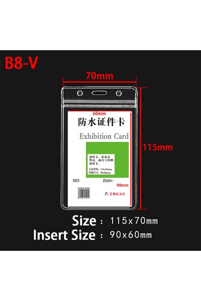 choice2 B8-V-10pcs 10 قطع حامل بطاقات هوية عمودي/أفقي شفاف من بلاستيك PVC مقا...