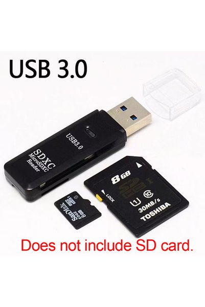 Choice3 قارئ بطاقات أسود 3.0 متعدد الوظائف 2 في 1 عالي السرعة يدعم USB 3.0/2....