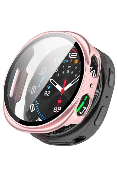 Choice12 Galaxy watch 8 40mm Rose Gold 03 Tempered Glass+Case for Samsung Gal...