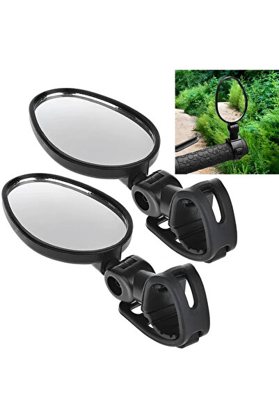 Choice1 2pcs oval 2pcs Adjustable Rotate Bicycle Auxiliary Rearview Mirror Ha...