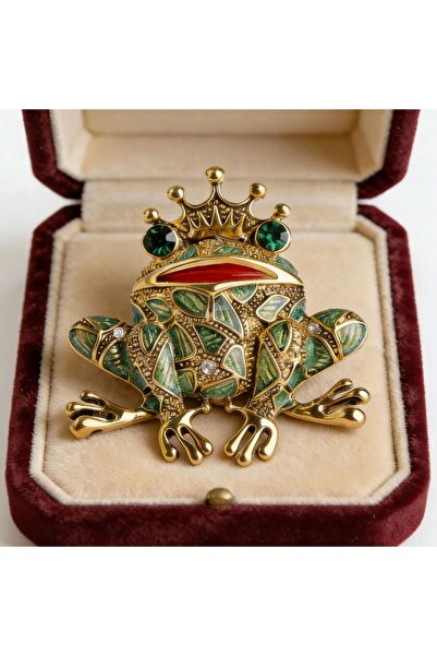 Choice Green Vintage Black Frog Brooch Green Eyes Insect Toad Brooches for Me...