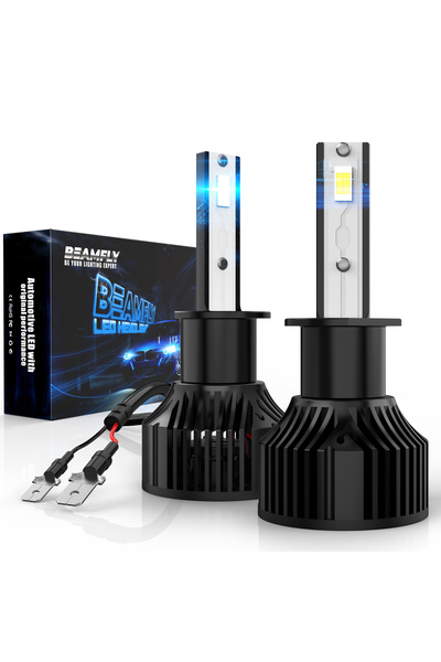 Choice مصباح أمامي LED H1 بقوة 16000 لومن، أبيض 6000 كلفن، إصدار BEAMFLY H1 ع...