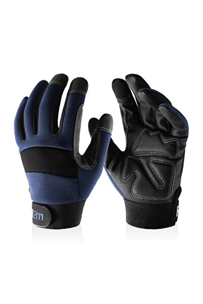 Choice L Blue 1 Pair High Dexterity Work Gloves for Men and Women - Touch Scr...