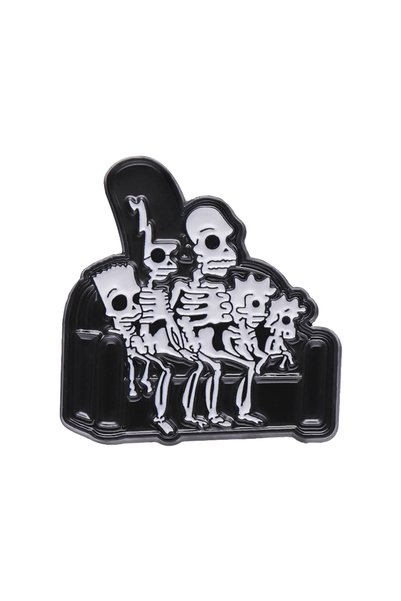 Choice XZ8985 Animated Sitcom Punk Skull Brooch Enamel Pins Funny Cartoon Met...