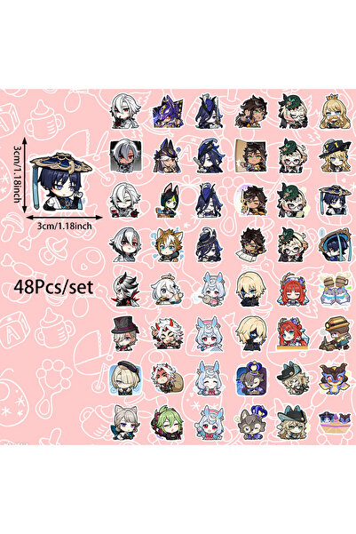 Choice 6X5.2X0.5CM ZFY-282 48pcs Game Character Genshin Impact Stickers, Self...