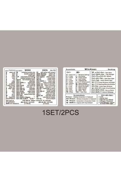 Choice1 30FWhite Windows + Word/Excel Quick Reference Guide Keyboard Shortcut...