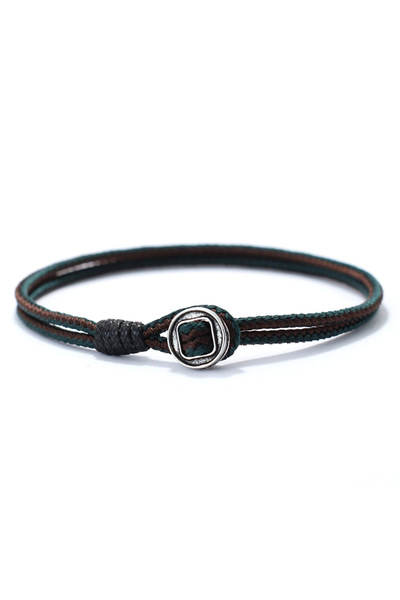 Choice 19.5cm Green 2mm Handmade Antique Rope Bracelet Simple Easy Hook Mens ...