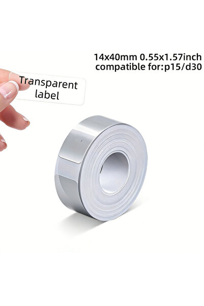 Choice1 1pic 14x40mm Transparent Thermal Label Paper Self‑adhesive Water Resi...