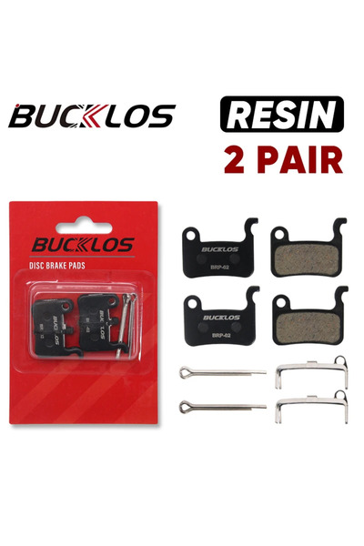 BUCKLOS وسادات فرامل دراجة هوائية من الراتنج، زوجان، متوافقة مع فرامل قرصية ه...