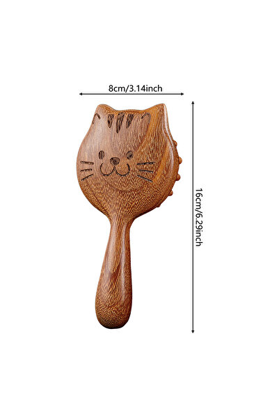 Choice black Sandalwood Cat Shaped Scalp Massage Brush for Dry Wet Hair Trave...