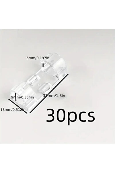 Choice 30pcs Clear Plastic Cable Clips Transparent Adhesive Cord Holders for ...