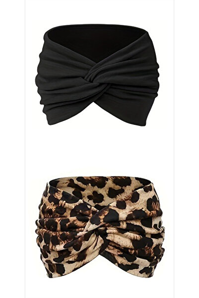Choice Leopard and Black Loose Sports Headband for Women, Yoga Elastic Headba...
