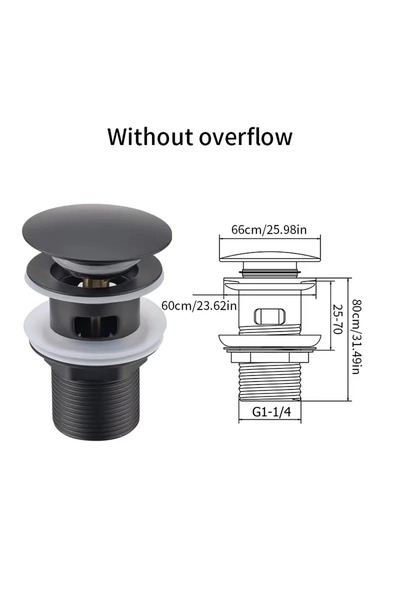 Choice Black perforated Easy-Clean Pop-Up Sink Drain with Anti-Clog Strainer ...